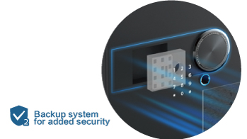 在安全模式下,需要任意終端已配置的指紋或密碼進行驗證可開啟櫃門,為貴重財物安全提供雙重保障。<br>數字密碼+指紋密碼<br>數字密碼+數字密碼<br>指紋密碼+指紋密碼